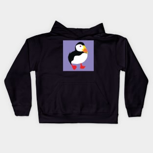 stylised puffins on lilac Kids Hoodie